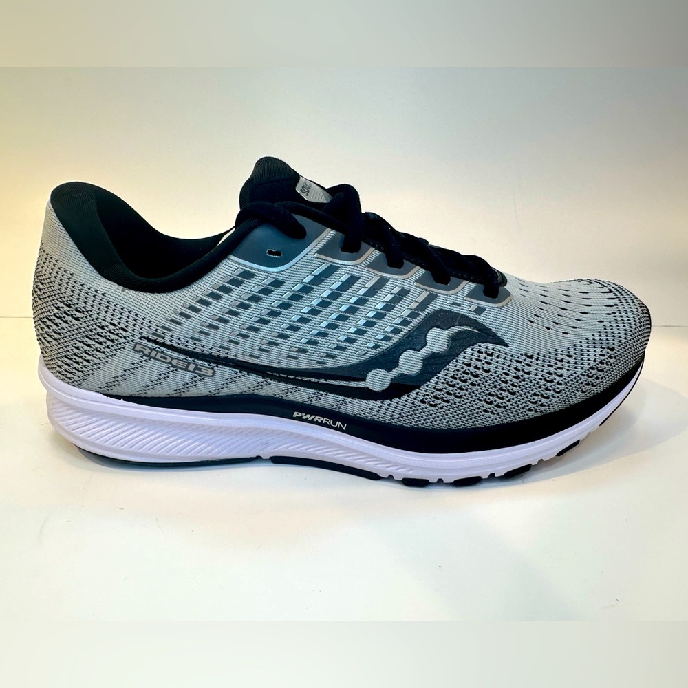 Saucony Men's Ride 13 Running Shoe in Alloy/Black SZ 9.5